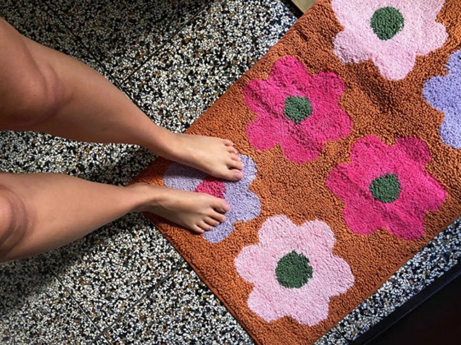 Home Decor Mosey Me | Mosey Me - Flowerbed Bath Mat