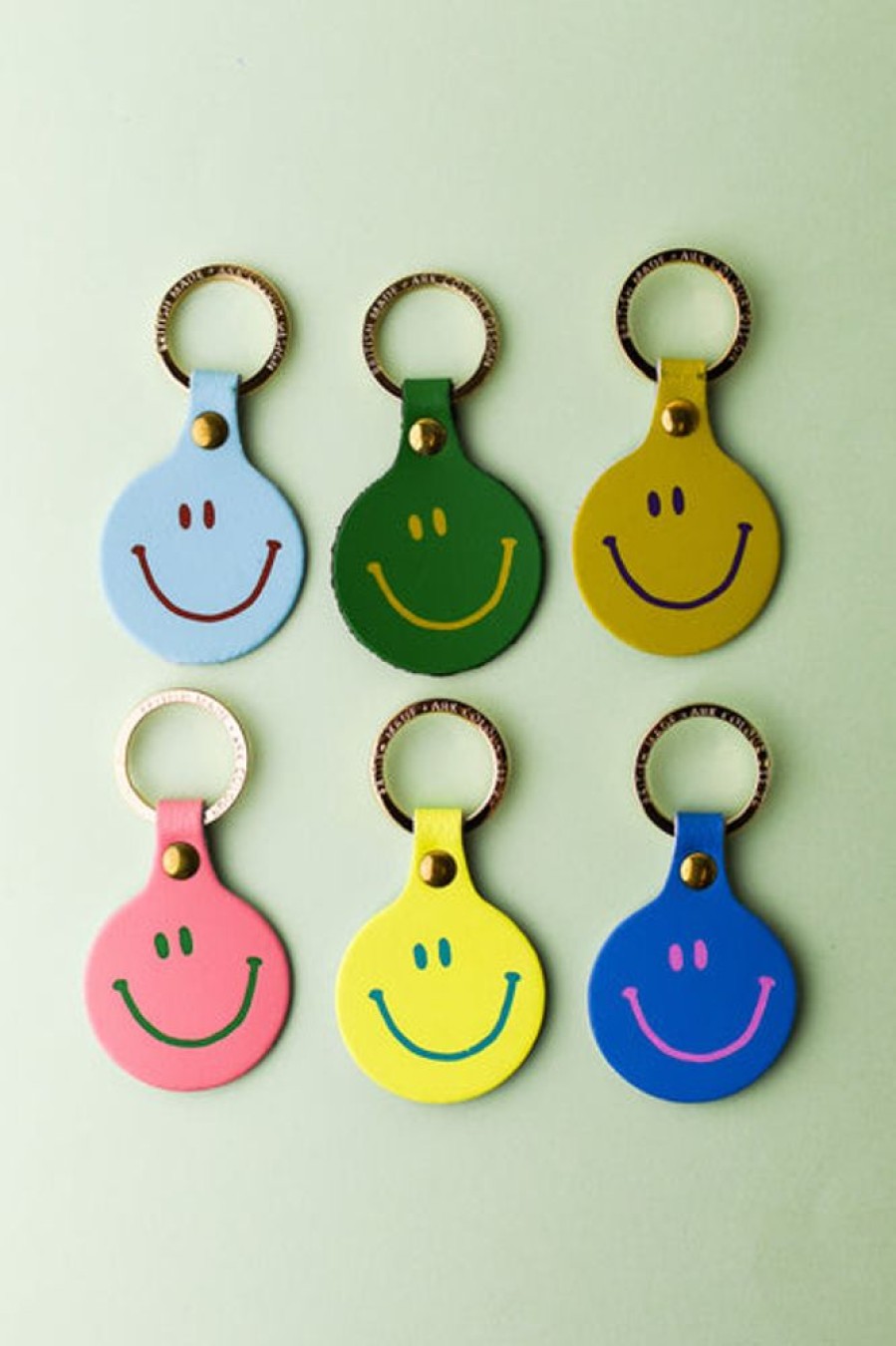 Accessories & Clothing Ark | Ark - Feeling Lush Smiley Face Fob- Acid Green