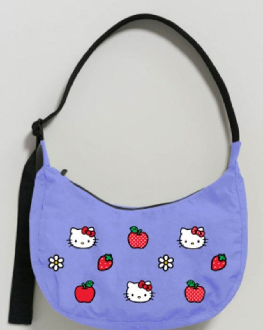 Accessories & Clothing Baggu | Baggu - Medium Nylon Crescent Bag - Embroidered Hello Kitty