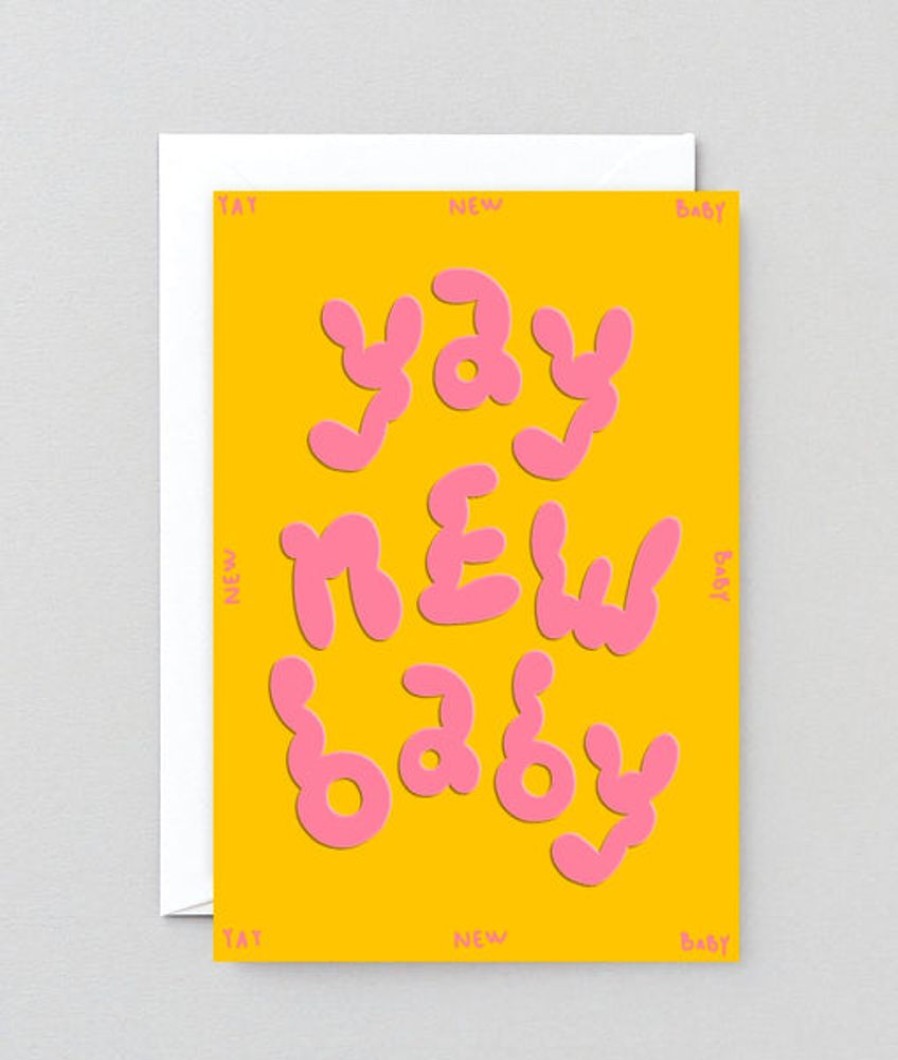 Cards Wrap | Wrap - Embossed Greetings Card - 'Yay New Baby'