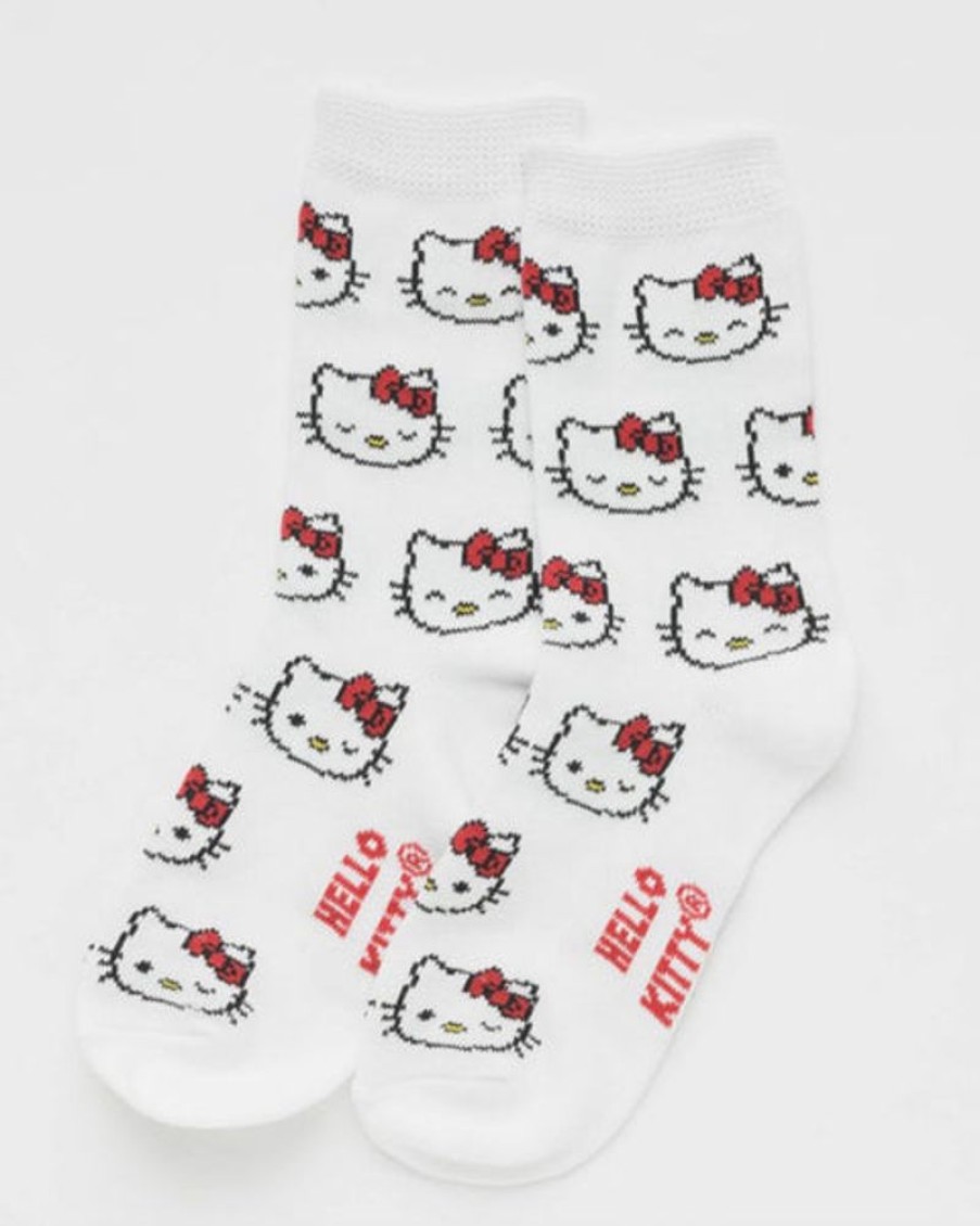 Accessories & Clothing Baggu | Baggu - Crew Sock - Hello Kitty Snow