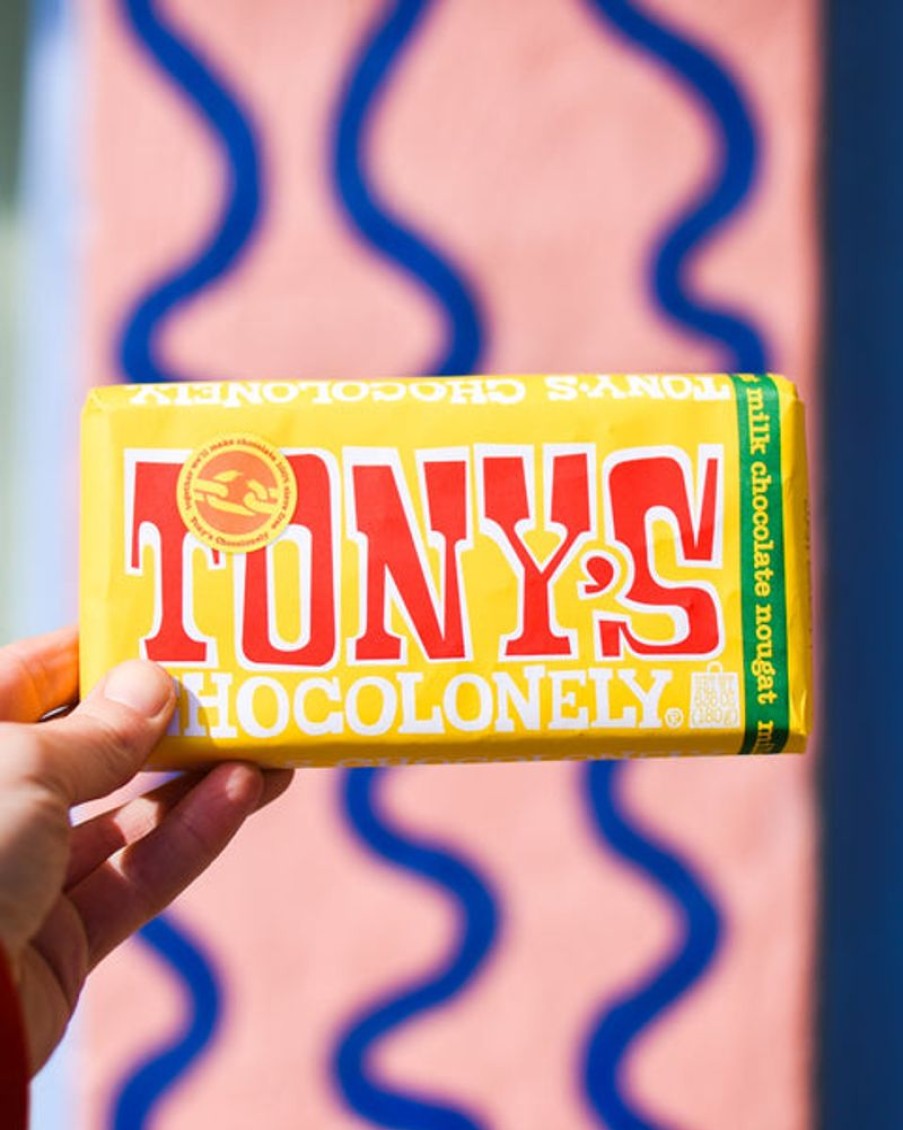 Food Tony's Chocolonely | Tony'S Chocolonely - Milk Honey Almond Nougat Chocolate 180G