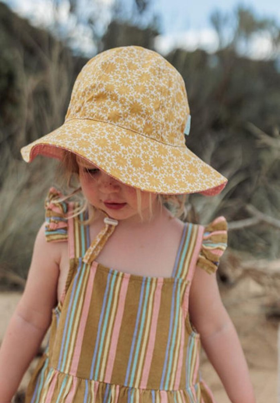 Kids & Babies Acorn kids | Acorn Kids - Wide Brim Sunhat - Sunset Garden