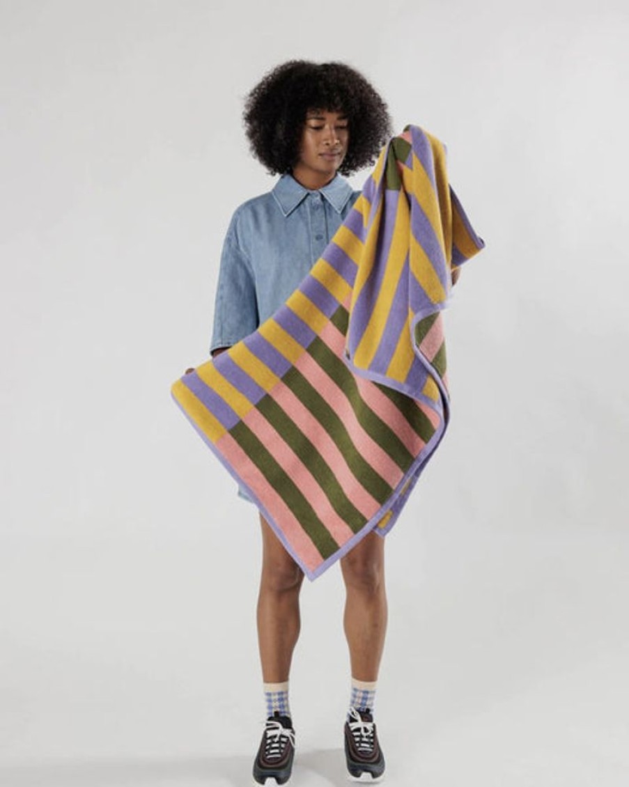 Home Decor Baggu | Baggu - Bath Towel - Sunset Quilt Stripe