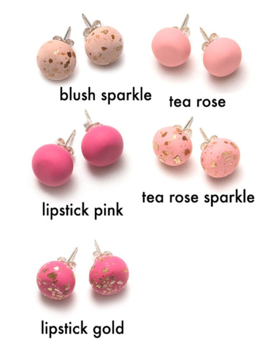 Jewellery Emily Green | Emily Green - Pink Tone Stud Earrings