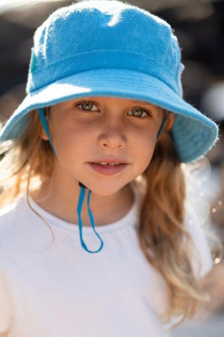 Kids & Babies Acorn kids | Acorn Kids - Azure Blue Terry Towelling Bucket Hat