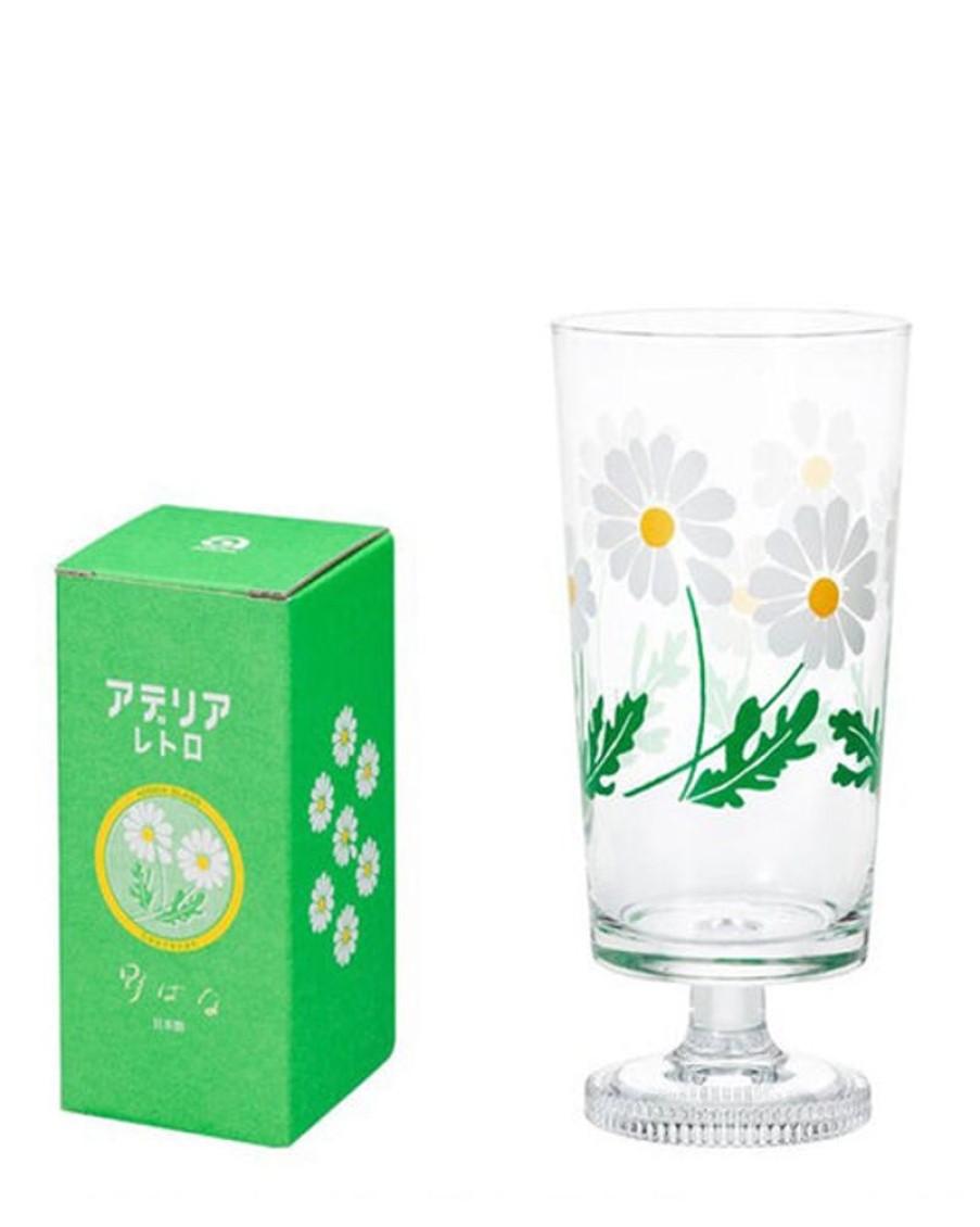 Tableware Aderia | Aderia - Retro Glass Tumbler With Stem - Wildflowers