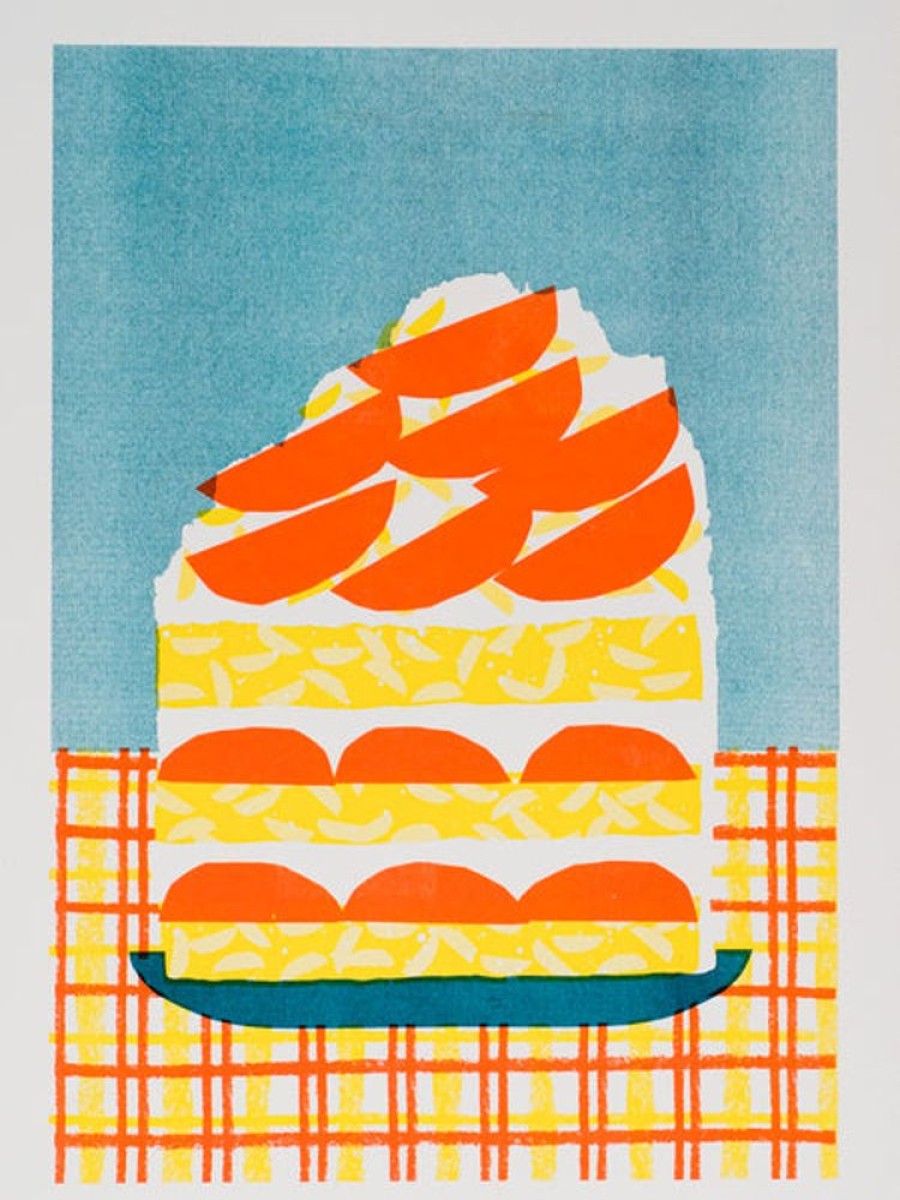 Home Decor Alice Oehr | Alice Oehr - Peaches & Cream Slice Riso Print - A3