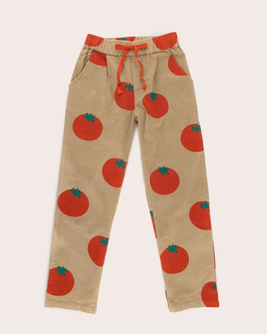 Kids & Babies Olive and The Captain | Olive And The Captain - Garden Tomato Corduroy Straight Cut Pants