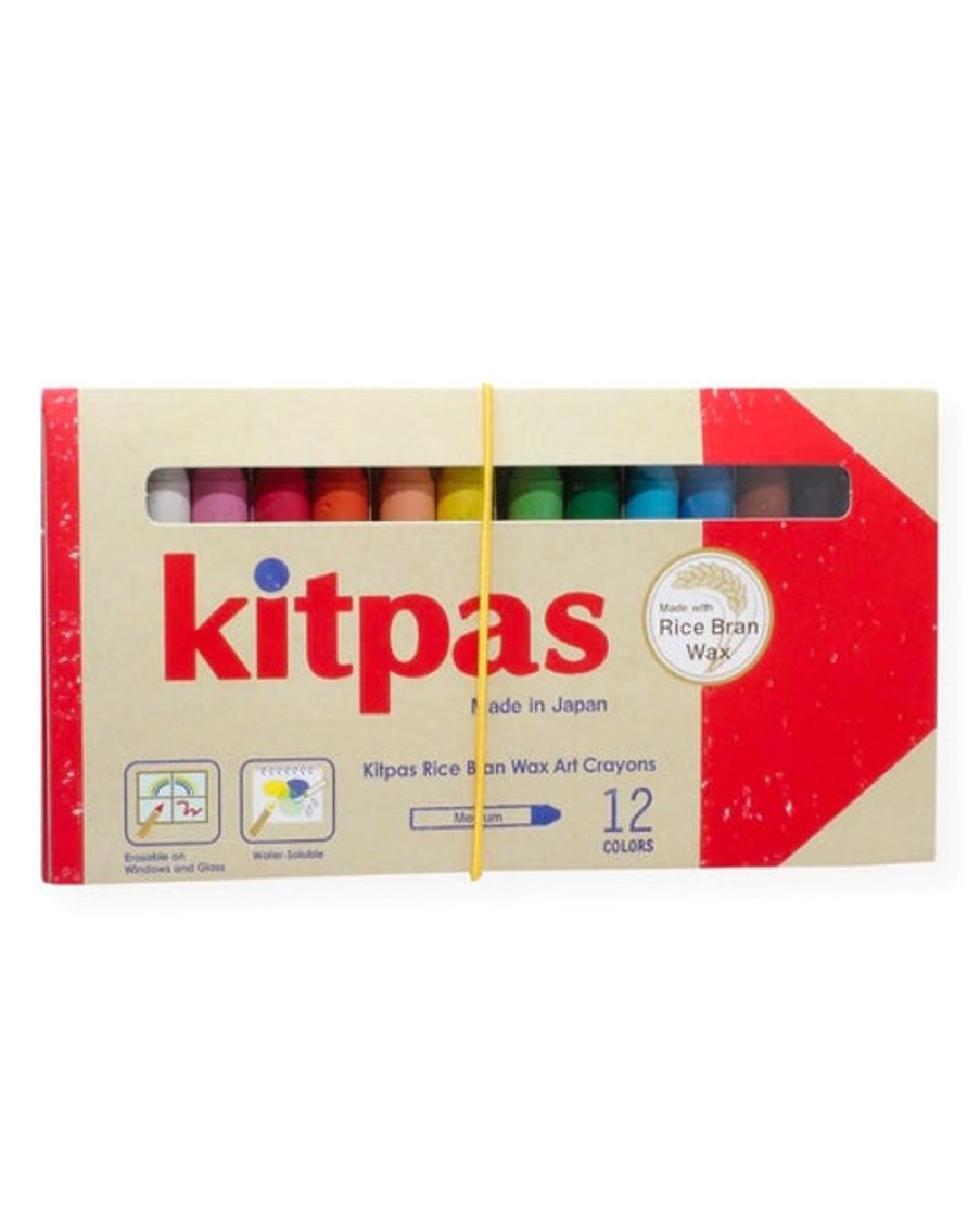 Kids & Babies Kitpas | Kitpas Medium Stick Rice Wax Crayons - 12 Colours