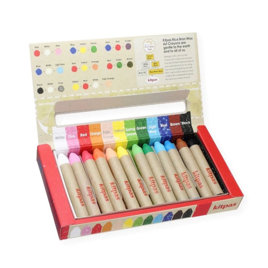 Kids & Babies Kitpas | Kitpas Medium Stick Rice Wax Crayons - 12 Colours