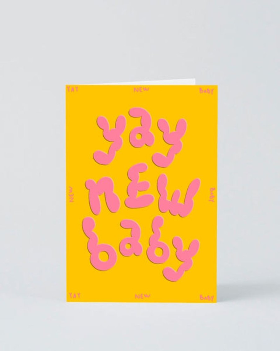 Kids & Babies Wrap | Wrap - Embossed Greetings Card - 'Yay New Baby'