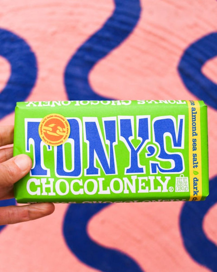 Food Tony's Chocolonely | Tony'S Chocolonely - Dark Almond And Sea Salt 51%