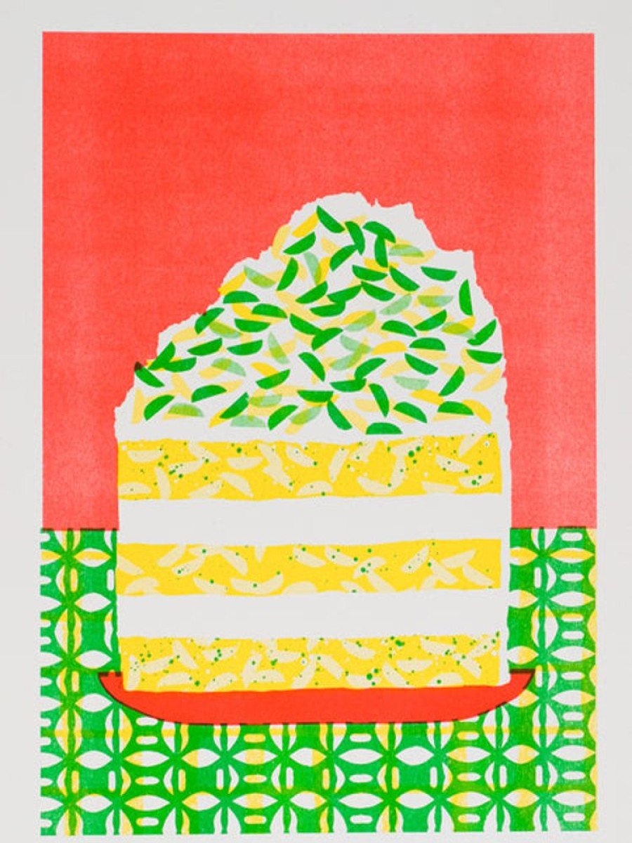 Kids & Babies Alice Oehr | Alice Oehr - Pistachio Sponge Slice Riso Print - A3