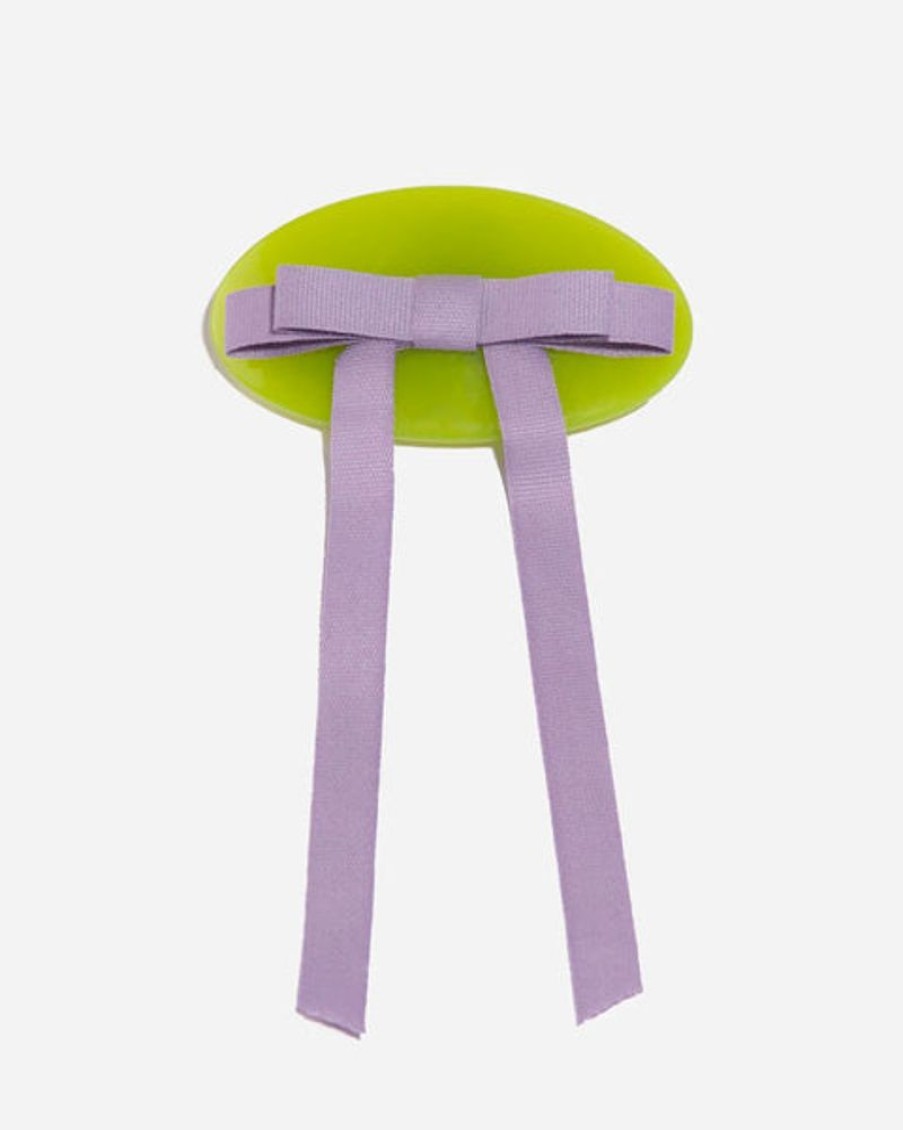 Accessories & Clothing Chunks | Chunks - Bow Barette Lime / Lavender