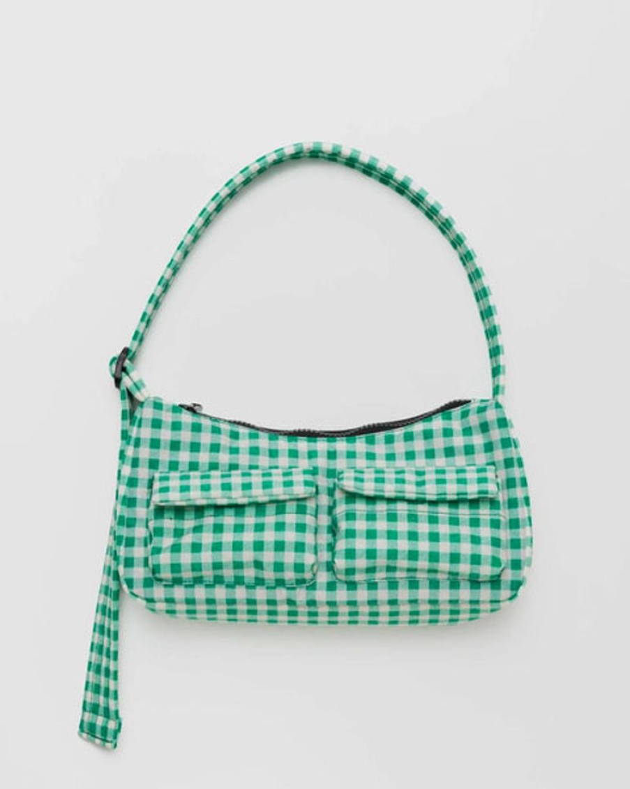 Accessories & Clothing Baggu | Baggu - Cargo Shoulder Bag - Green Gingham