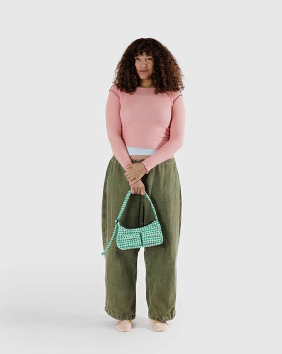 Accessories & Clothing Baggu | Baggu - Cargo Shoulder Bag - Green Gingham