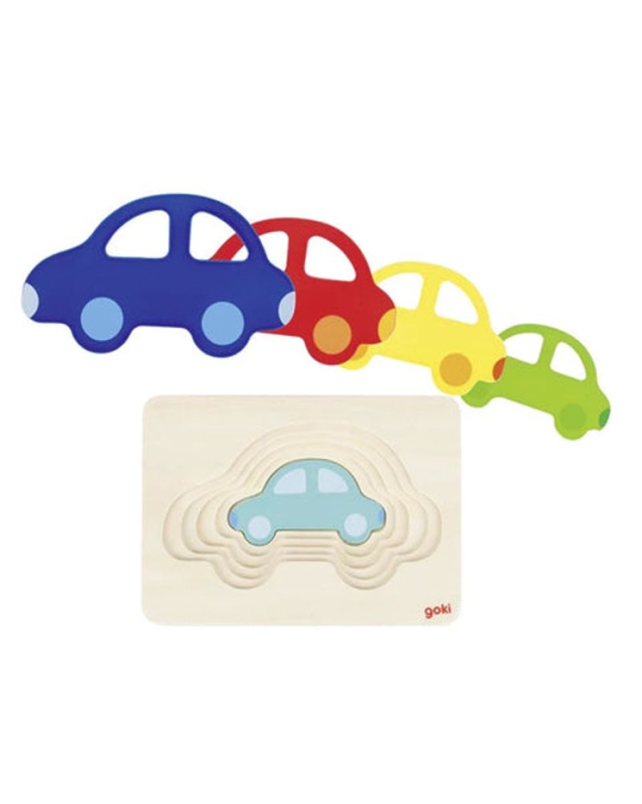 Kids & Babies GOKI | Goki - Car Wooden Layer Puzzle