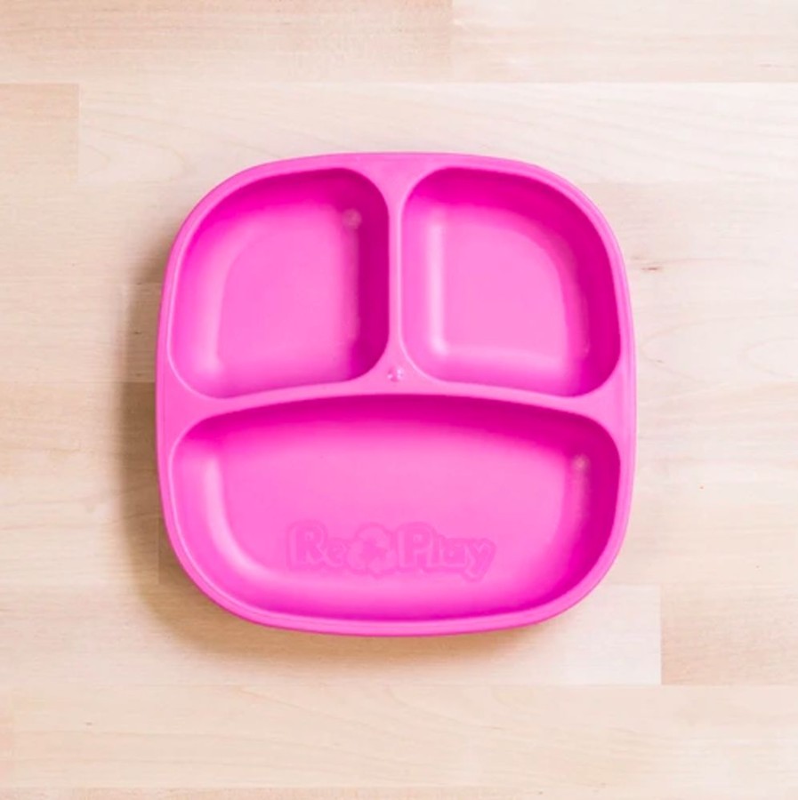 Kids & Babies Re-Play | Re-Play - Divided Plate - Bright Pink