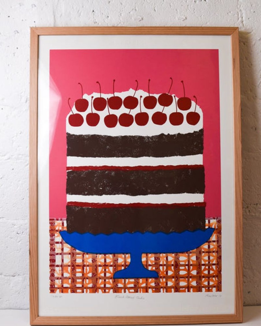 Home Decor Alice Oehr | Alice Oehr - Framed Silkscreen Cake Print - Black Forest Cake *Pick-Up