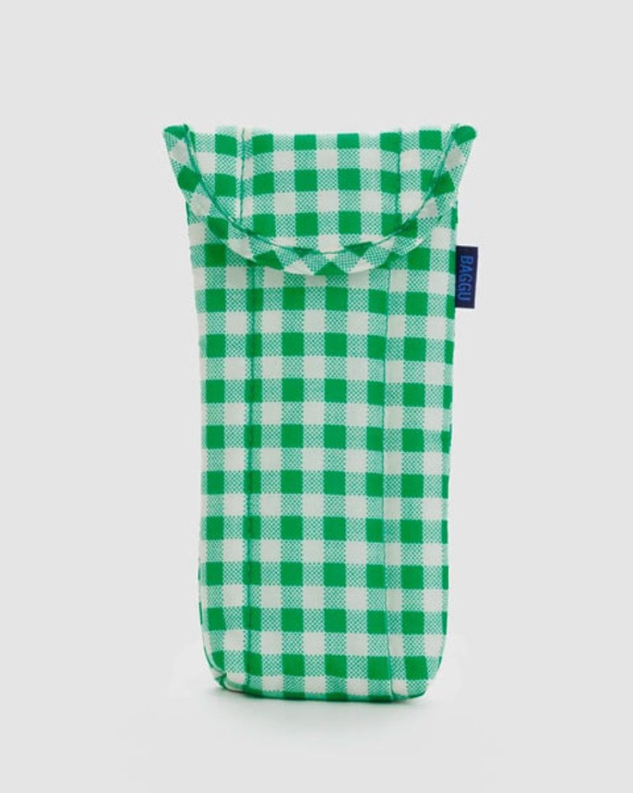 Accessories & Clothing Baggu | Baggu - Puffy Glasses Sleeve - Green Gingham