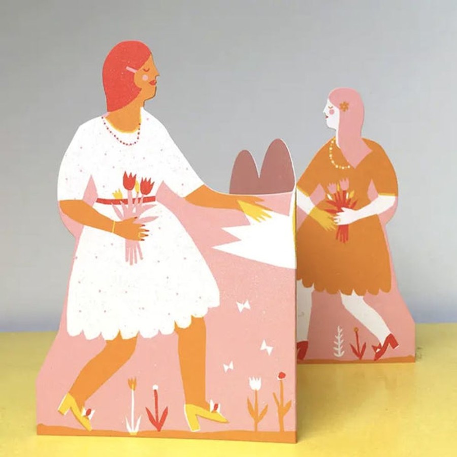 Cards The Printed Peanut | The Printed Peanut - Two Women Concertina Heart Card