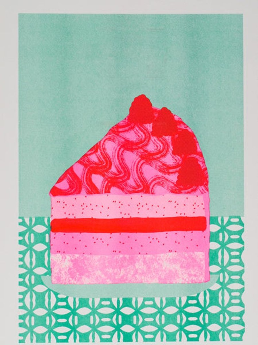 Home Decor Alice Oehr | Alice Oehr - Raspberry Royale Slice Riso Print - A3