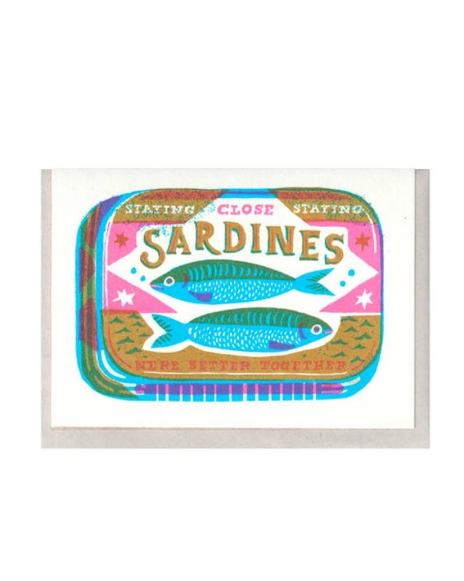 Cards The Printed Peanut | The Printed Peanut - Sardines A6 Card