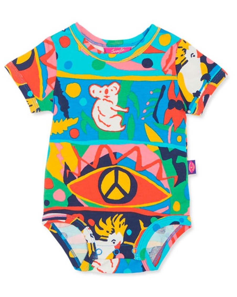 Kids & Babies Halcyon nights | Halcyon Nights X Jenny Kee - Short Sleeve Bodysuit - Bush Paradise