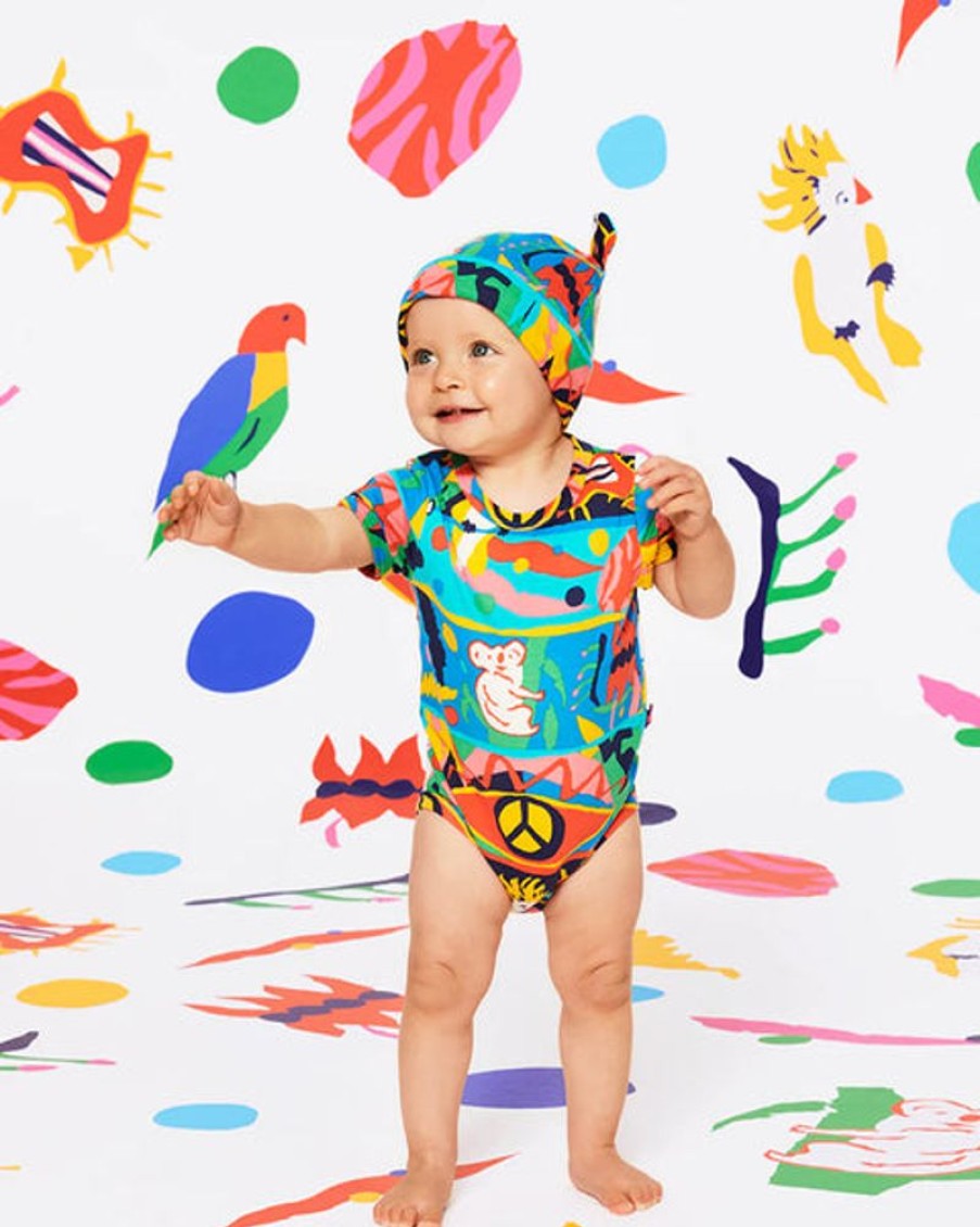 Kids & Babies Halcyon nights | Halcyon Nights X Jenny Kee - Short Sleeve Bodysuit - Bush Paradise